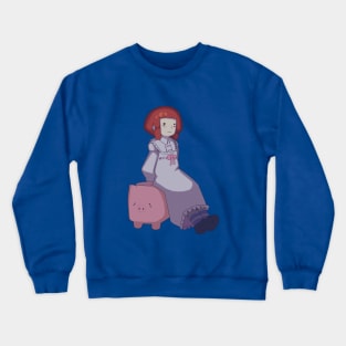 Girl on a pig Crewneck Sweatshirt